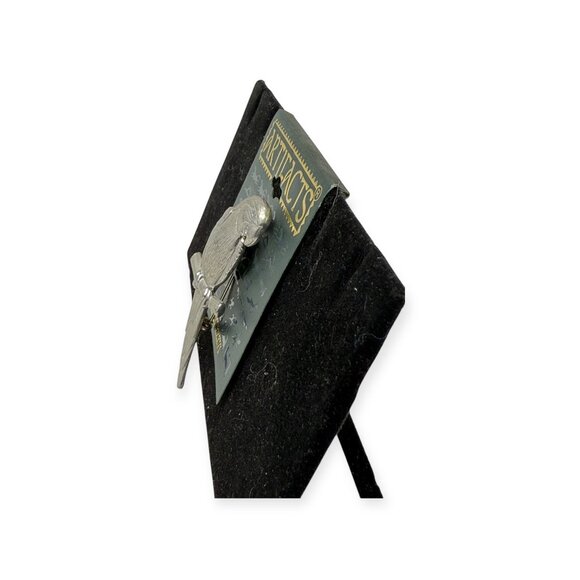 Artifacts JJ Parrot Brooch Pin On Perch 1986 2.5 in Silver Tone Vintage NEW - Picture 3 of 6